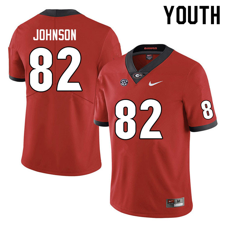 Youth #82 Logan Johnson Georgia Bulldogs College Football Jerseys Sale-Red Anniversary
